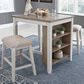 Signature Design by Ashley Skempton 3-Piece Counter Height Dining Set in White and Light Brown, , large
