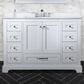 Lexora Home Dukes 48" Single Bathroom Vanity in White with 2 cm White Quartz Top and Rectangular Sink, , large