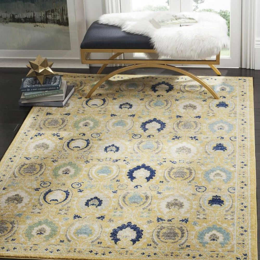 Safavieh Evoke EVK251B 3&#39; x 5&#39; Gold and Ivory Area Rug, , large