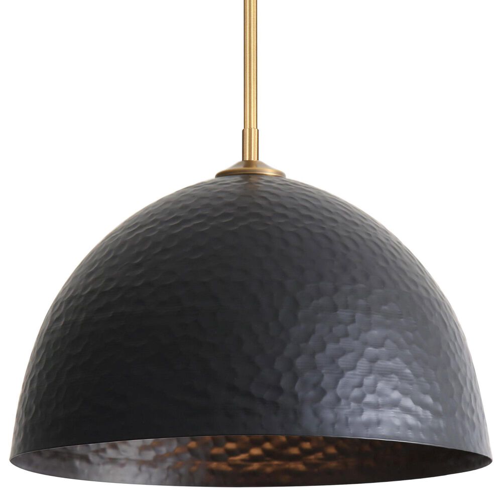 Golden Lighting Shepard 1-Light Pendant with Matte Black Shade in Modern Brass, , large