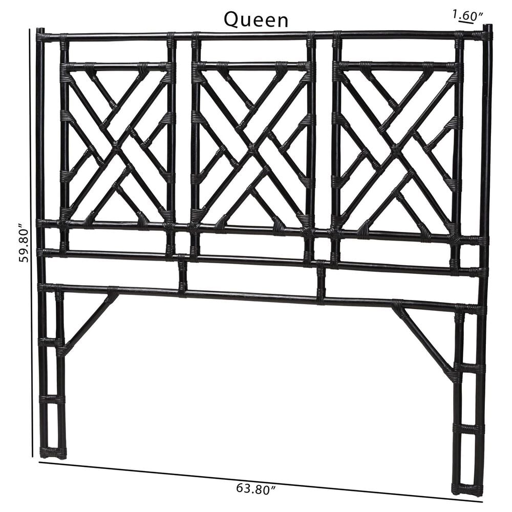 Baxton Studio Karavo Queen Standalone Headboard in Black, , large