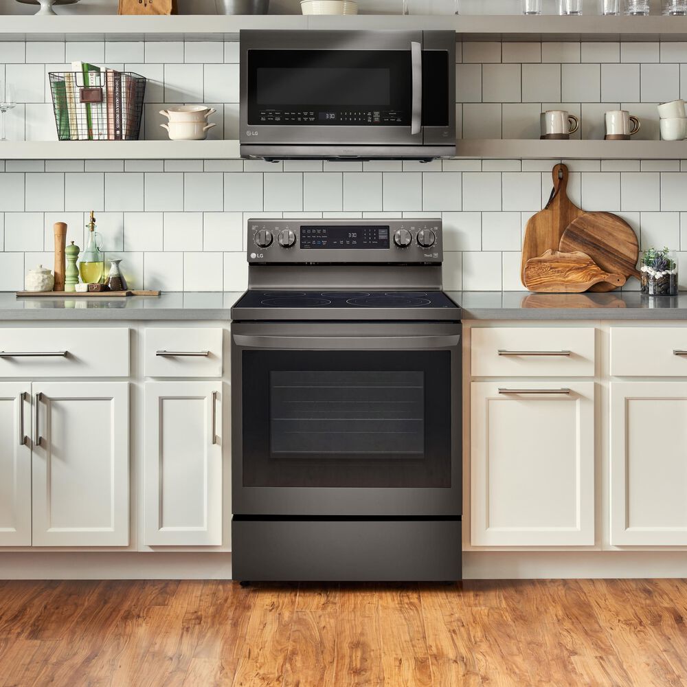 LG 6.3 Cu. Ft. Smart Wi-Fi Enabled True Convection InstaView Electric Range with Air Fry in Black Stainless Steel, , large