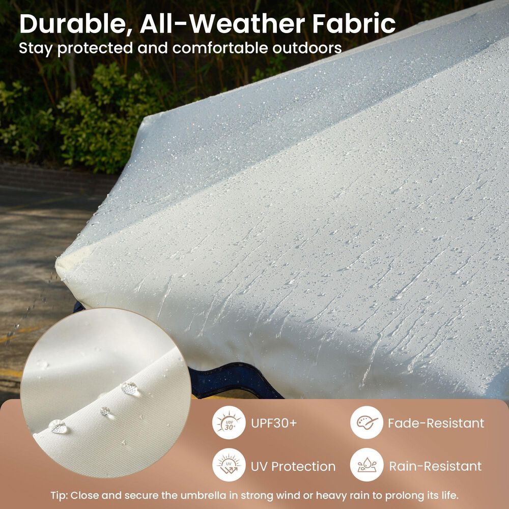 HOMLUX 10' Patio Umbrella in White, , large