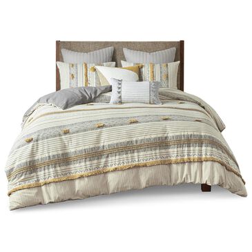Hampton Park Cody 3-Piece Full/Queen Comforter Set in Gray and Yellow, , large