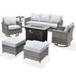 HOMLUX 7 Piece Outdoor Patio Set in Gray, , large