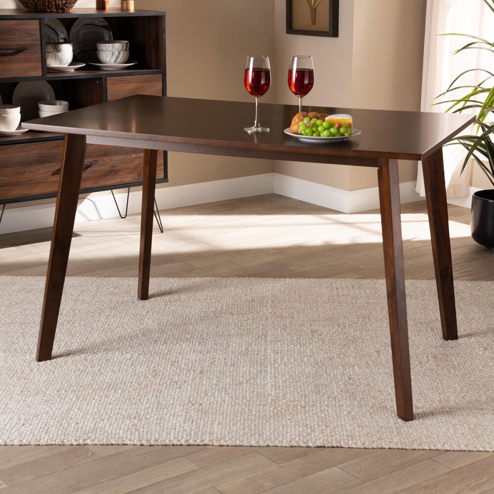 Baxton Studio Britte Dining Table in Walnut Brown - Table Only, , large