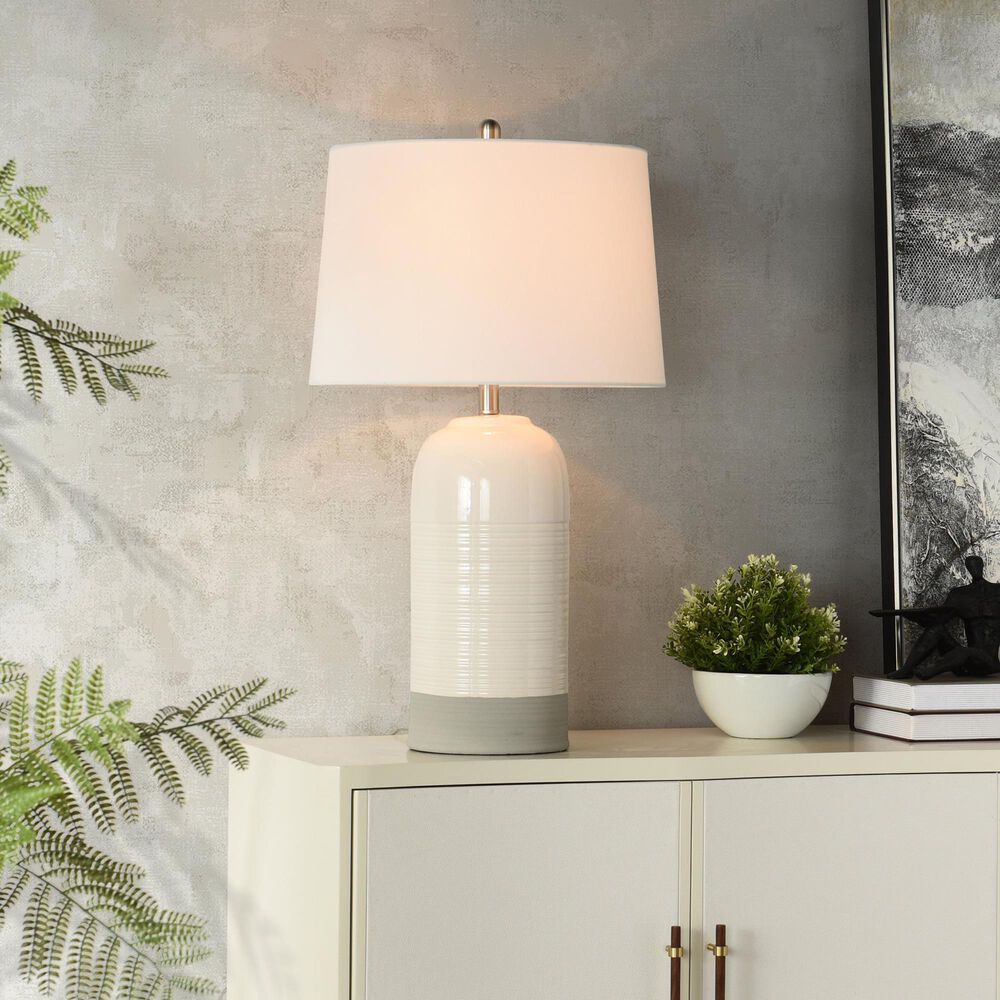 Flair Industries 30&quot; Ceramic Table Lamp in Evian Ivory, , large