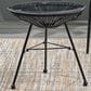 Hearth and Haven Nusa Round Patio Side Table in Black and Clear, , large