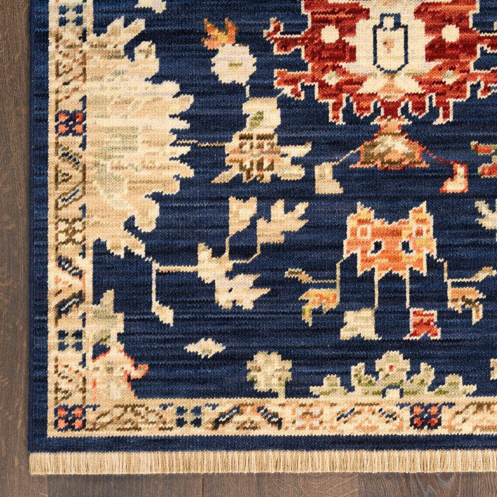 Nourison Antique Bloom Navy 5'6" x 8'6" Area Rug, , large