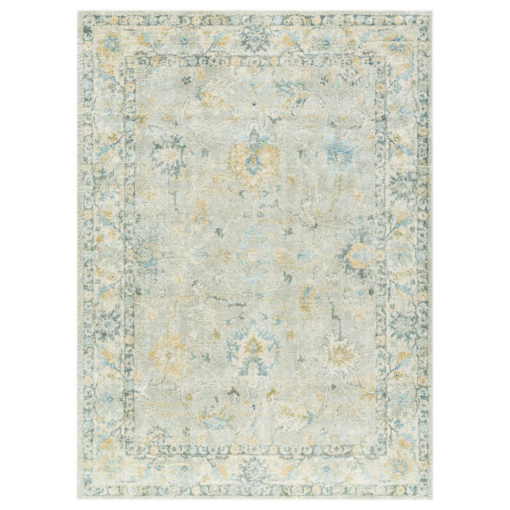 Surya Avellino 10" x 14" Light Gray, Light Beige, Tan, Pale Blue, Deep Teal, Denim and Light Olive Area Rug, , large