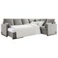 Lifestyle Solutions Edgewood Stationary Convertible Sleeper Sectional in Light Gray, , large