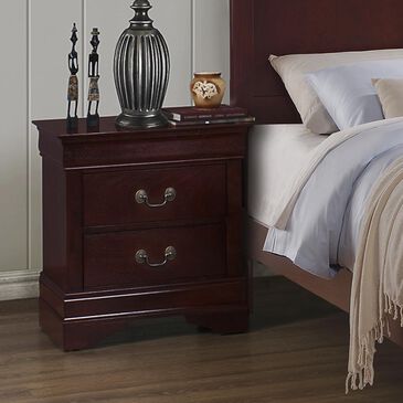 Crown Mark Louis Philip 2 Drawer Nightstand in Cherry, , large