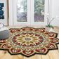 L&R Resources Sinuous Sunflower 4" Scalloped Red Area Rug, , large