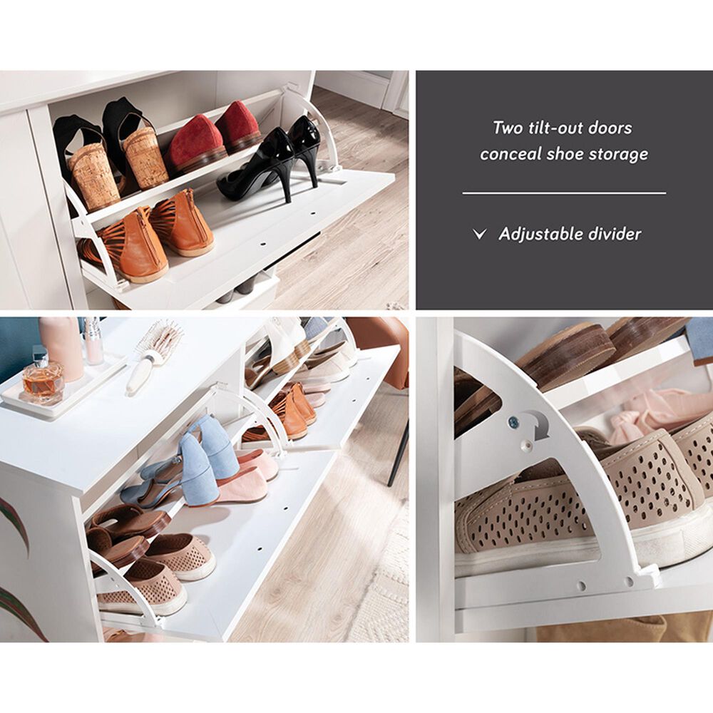 Sauder Homeplus 47&quot; Shoe Cabinet with Flip Door in White, , large