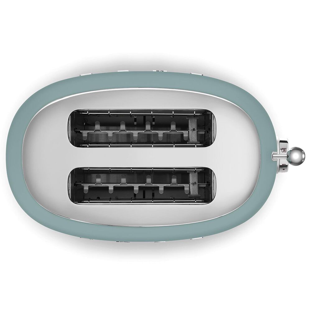 SMEG Retro-Style 2-Slice Toaster in Matte Emerald Green and Polished Chrome, , large