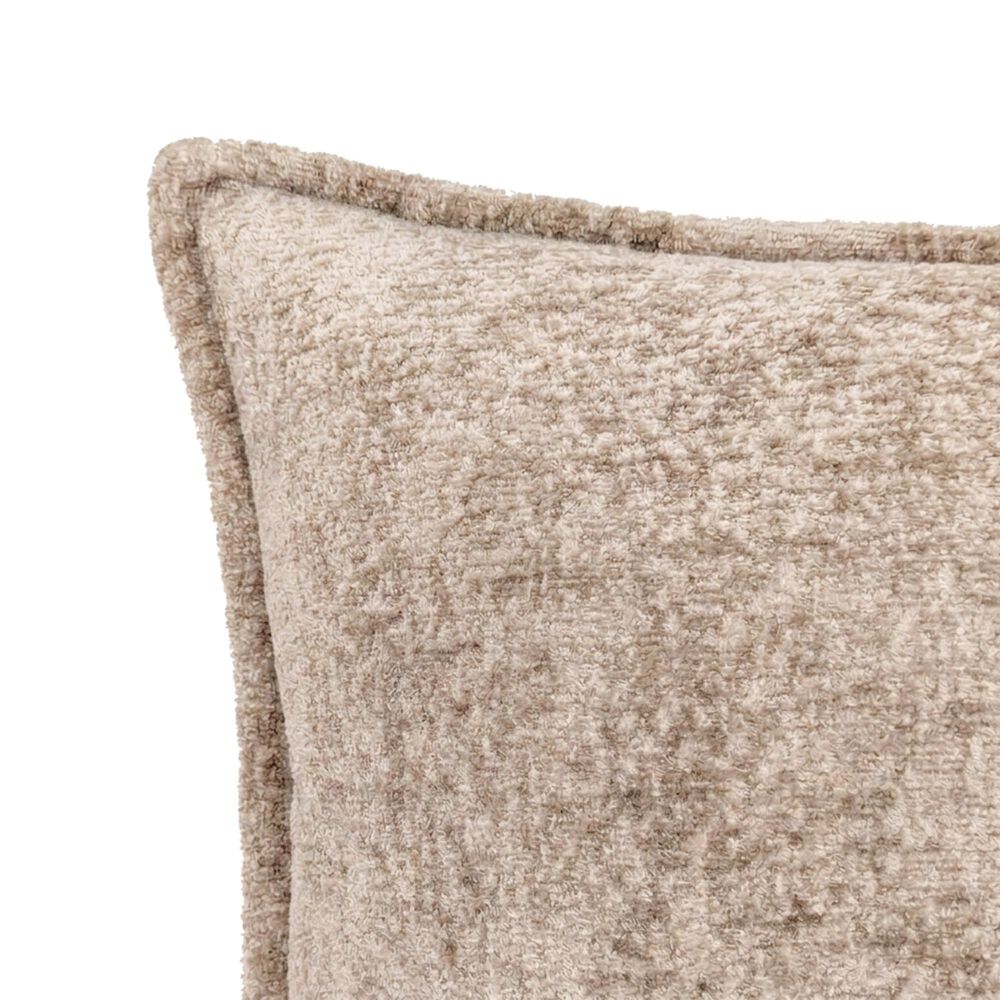 Chanasaya 20" Square Textured Shimmer Throw Pillow in Beige, , large