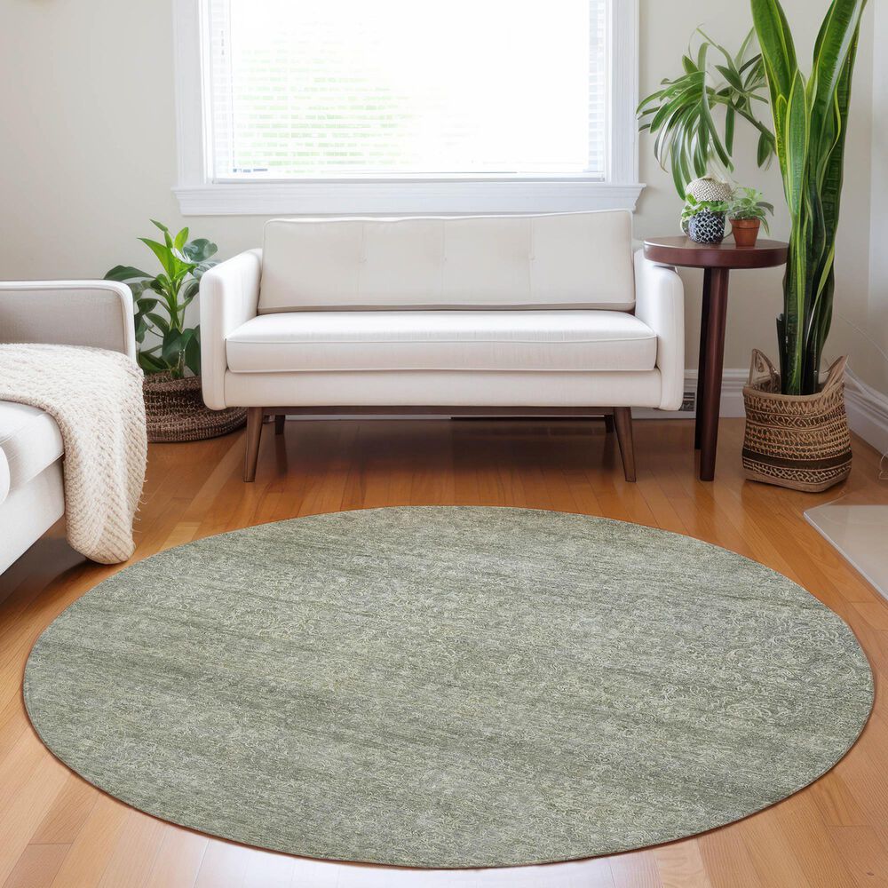 Dalyn Rug Company Burano BU1 8&#39; Round Sage Indoor/Outdoor Area Rug, , large