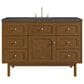 James Martin Laurent 48" Single Bathroom Vanity in Honey Oak with 3 cm White Zeus Silestone Top and Rectangular Sink, , large