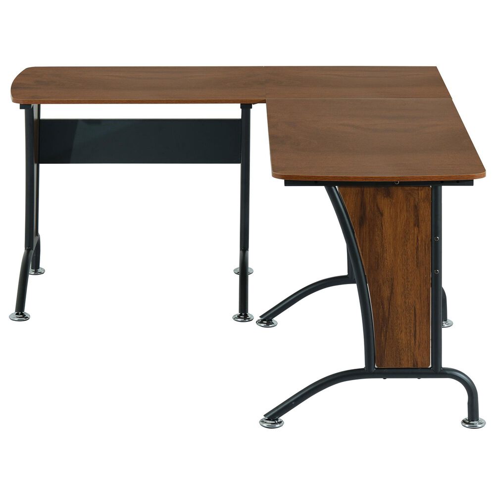 Rta Products Llc Deluxe L-Shaped Desk in Mahogany and Grey, , large