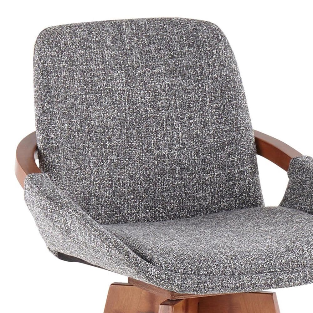Lumisource Cosmo Swivel Counter Stool with Grey Noise Cushion in Walnut and Black, , large