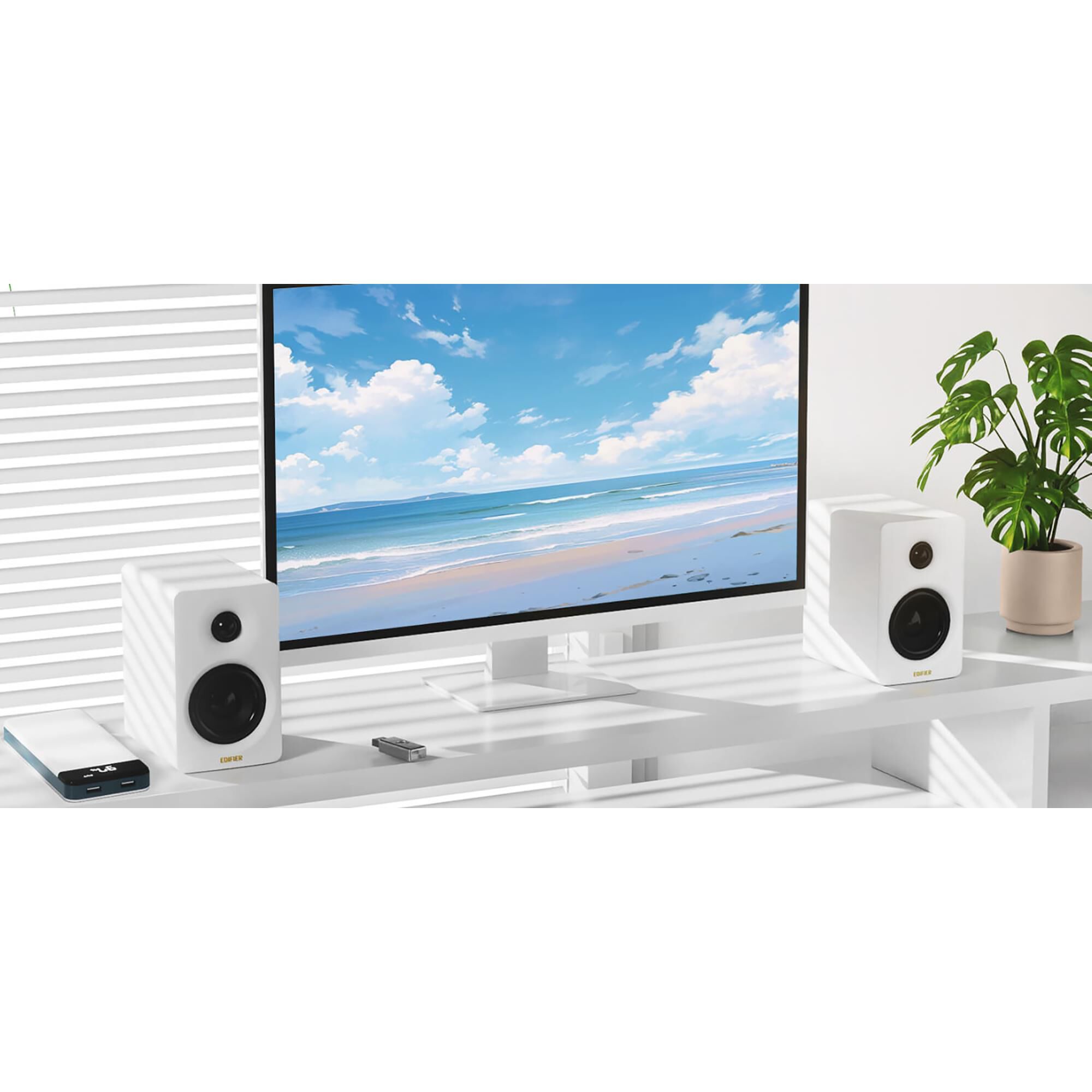 Edifier M60 2.0 Compact Desktop Bluetooth Speakers Pair in White