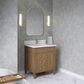 James Martin Brittany 30" Single Bathroom Vanity in Pecan with Single Hole 3 cm White Zeus Silestone Top and Rectangular Sink, , large