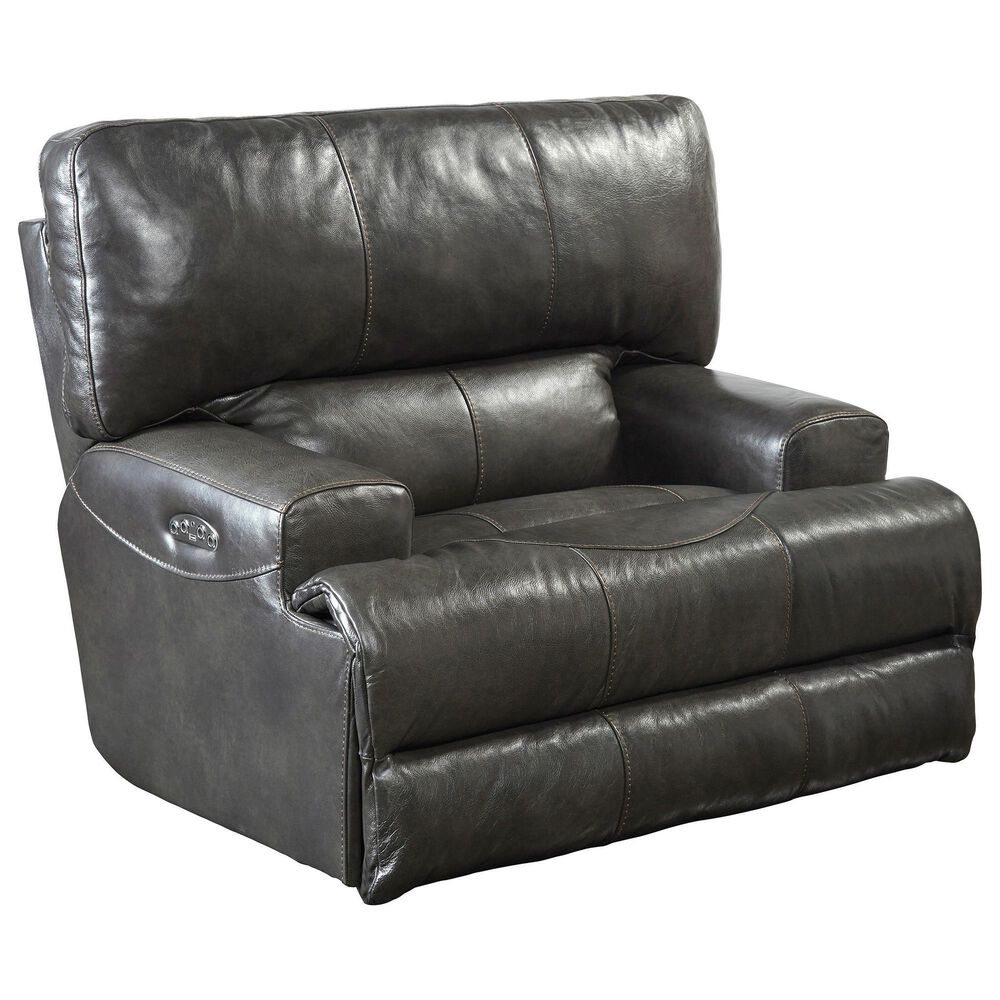 Hartsfield Wembley Power Recliner with Power Headrest and Lumbar in Steel, , large