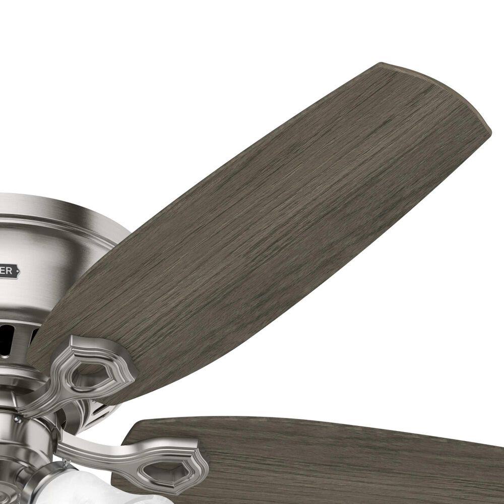 Hunter Builder Low Profile 52&quot; Ceiling Fan with Lights in Brushed Nickel, , large