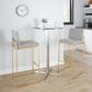 LumiSource Fuji High Back Barstool with Grey Fabric in Gold (Set of 2), , large