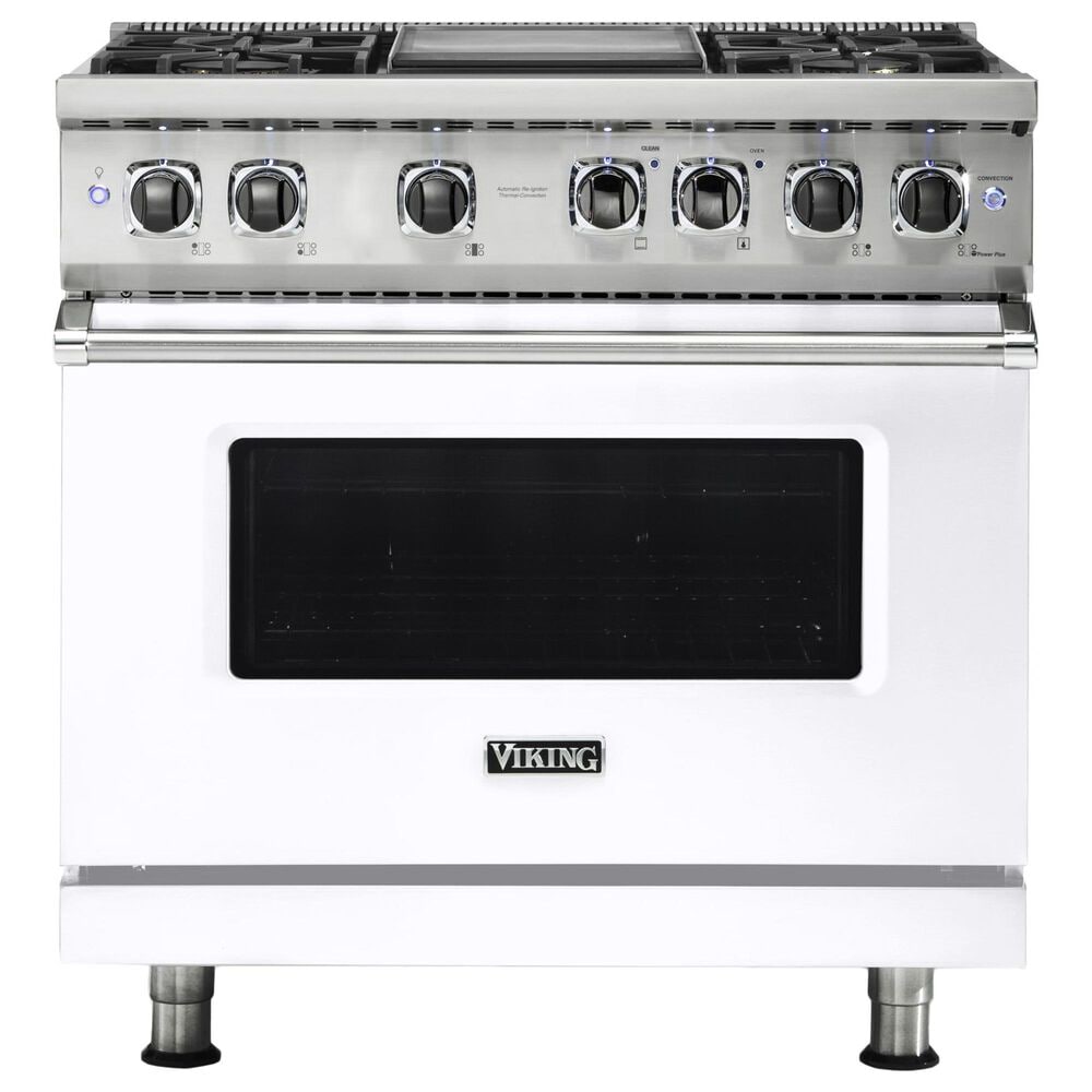 Viking Range 36" Liquid Propane Dual Fuel Range with 4-Burner in White, , large