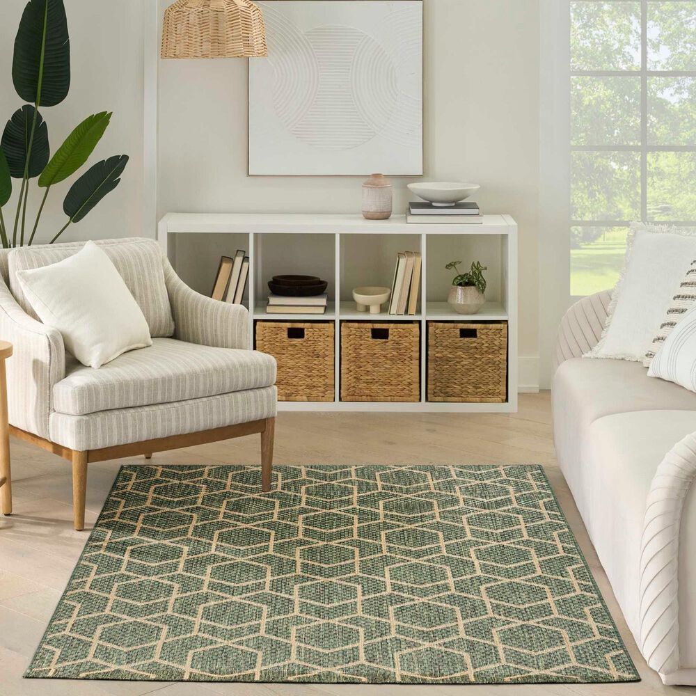 Nourison Horizon HOZ01 Green 10&#39; x 14&#39; Indoor/Outdoor Area Rug, , large