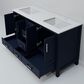 Lexora Home Jacques 60" Double Bathroom Vanity in Navy Blue with 2 cm White Quartz Top and Rectangular Sinks, , large