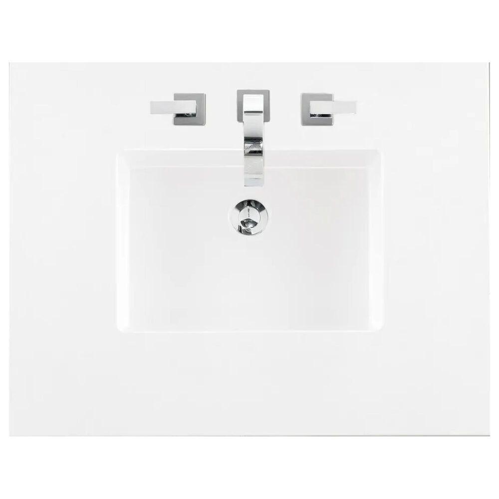 James Martin Vanities Amberly 36&quot; Single Bathroom Vanity in Walnut with 3 cm White Zeus Quartz Top and Rectangular Sink, , large