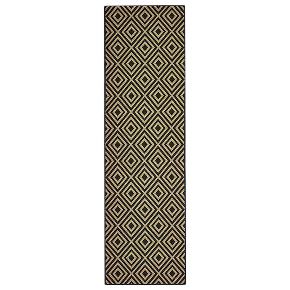 Oriental Weavers Marina 2335K 2"3" x 7"6" Black and Tan Runner, , large