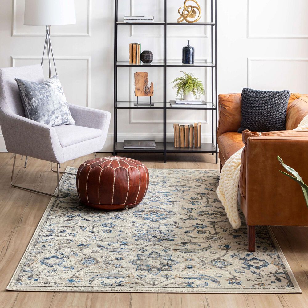 Karastan Cleo Holloway Blue 5"3" x 8" Area Rug, , large