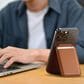 Satechi Vegan Leather Magnetic Wallet Stand in Brown, , large