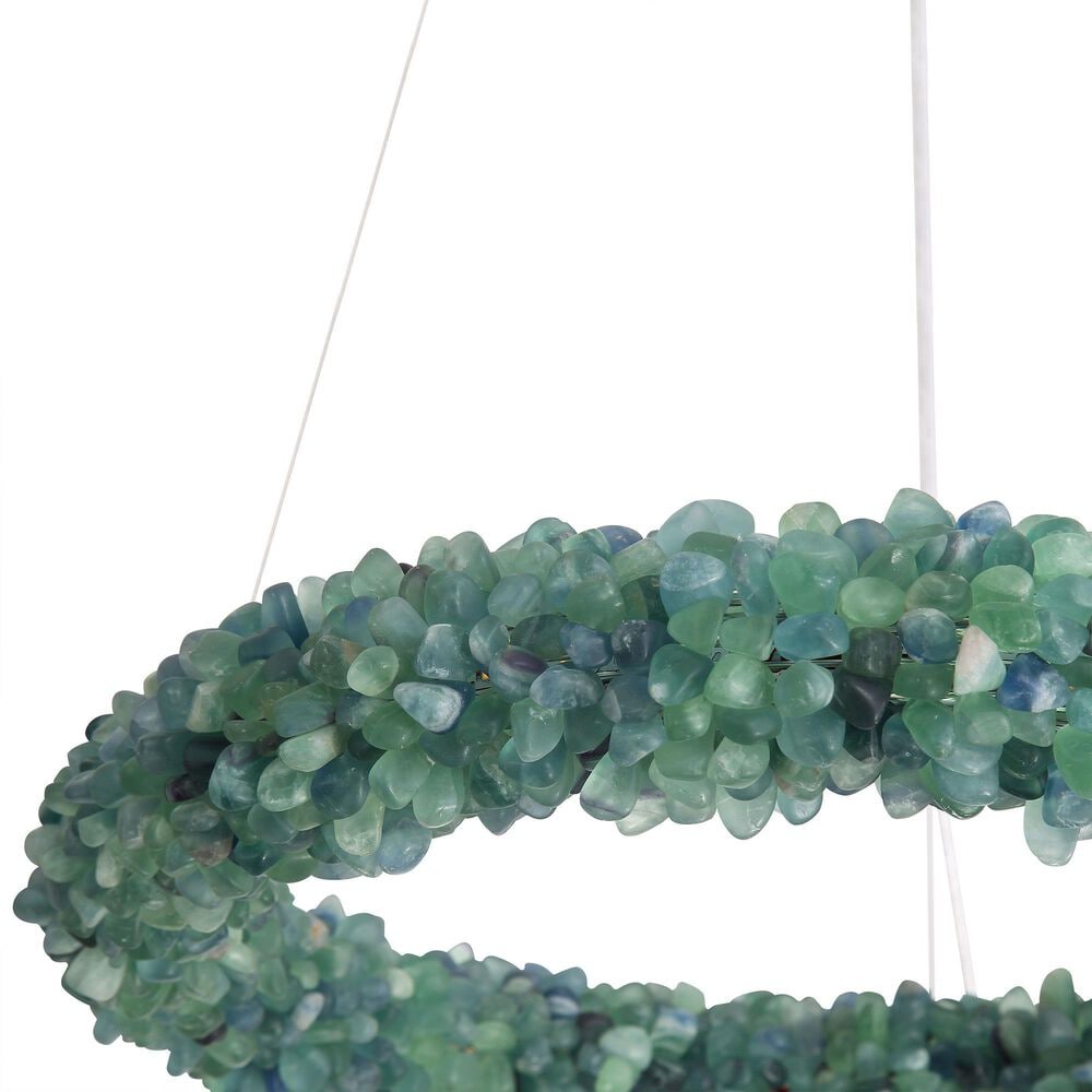 Golden Lighting Corallo 30" 1-Light LED Chandelier with Turquoise Shade in Gold, , large