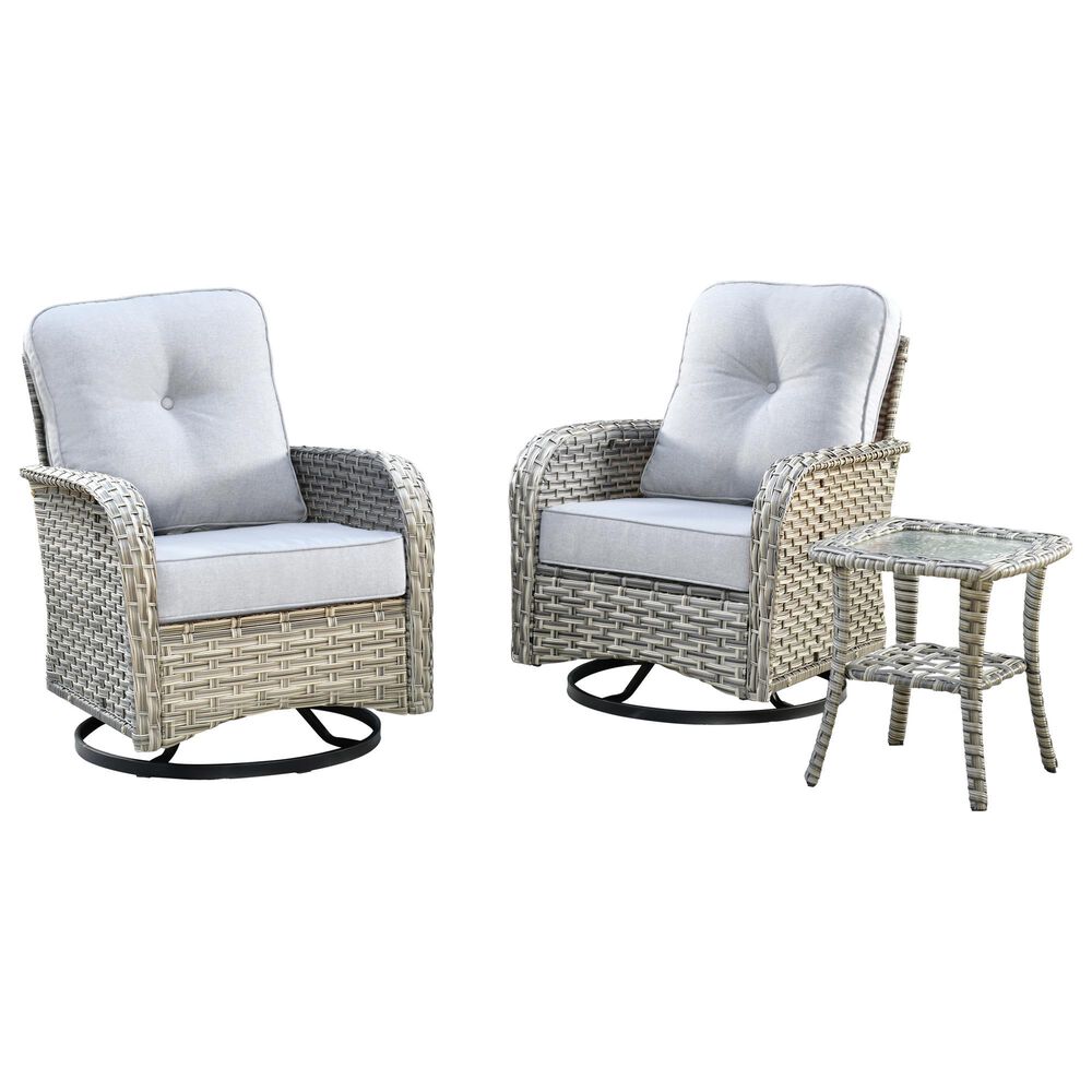 HOMLUX 3-Piece Patio  Conversation Set in Gray, , large