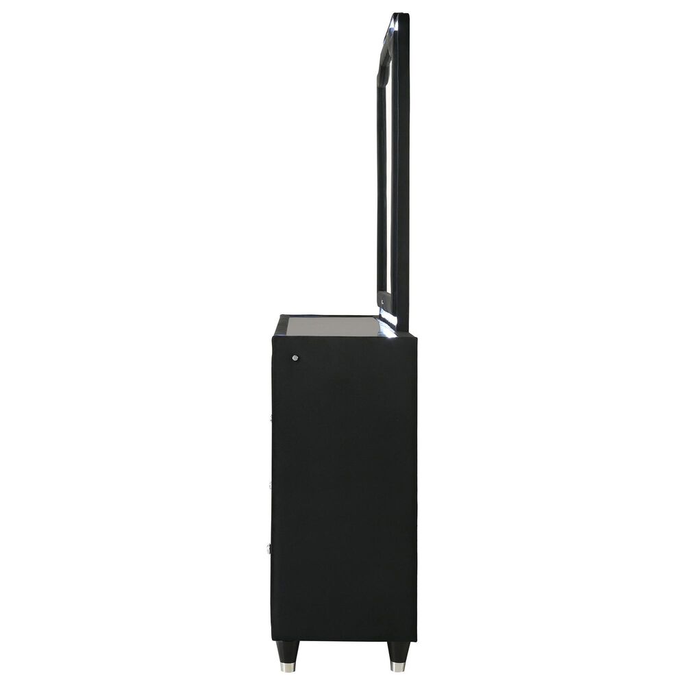 Pacific Landing Lorient Glam Dresser and Mirror in Black, , large