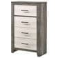 Crown Mark Rhett 5-Piece King Platform Bedroom Set in Gray and White, , large