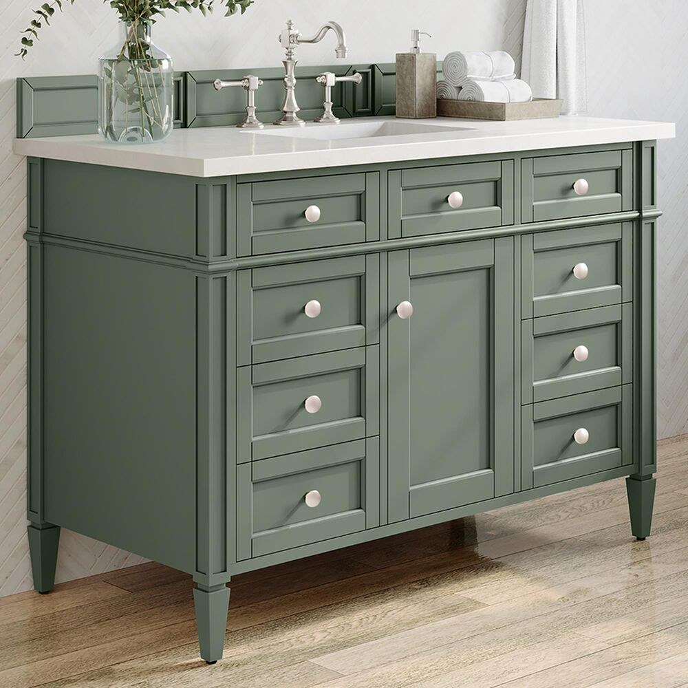 James Martin Brittany 48" Single Bathroom Vanity in Smokey Celadon with