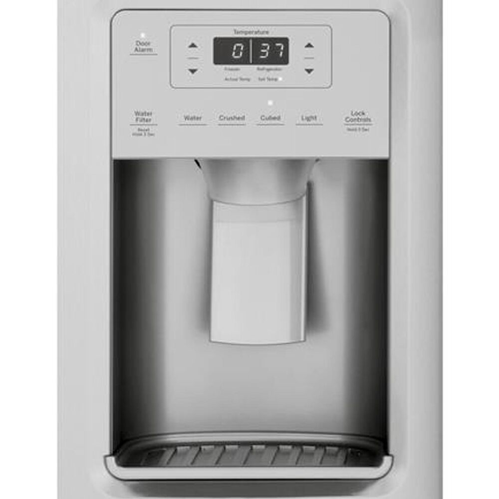 GE Appliances 21.8 Cu. Ft. Counter Depth Side by Side Refrigerator in Stainless Steel, , large