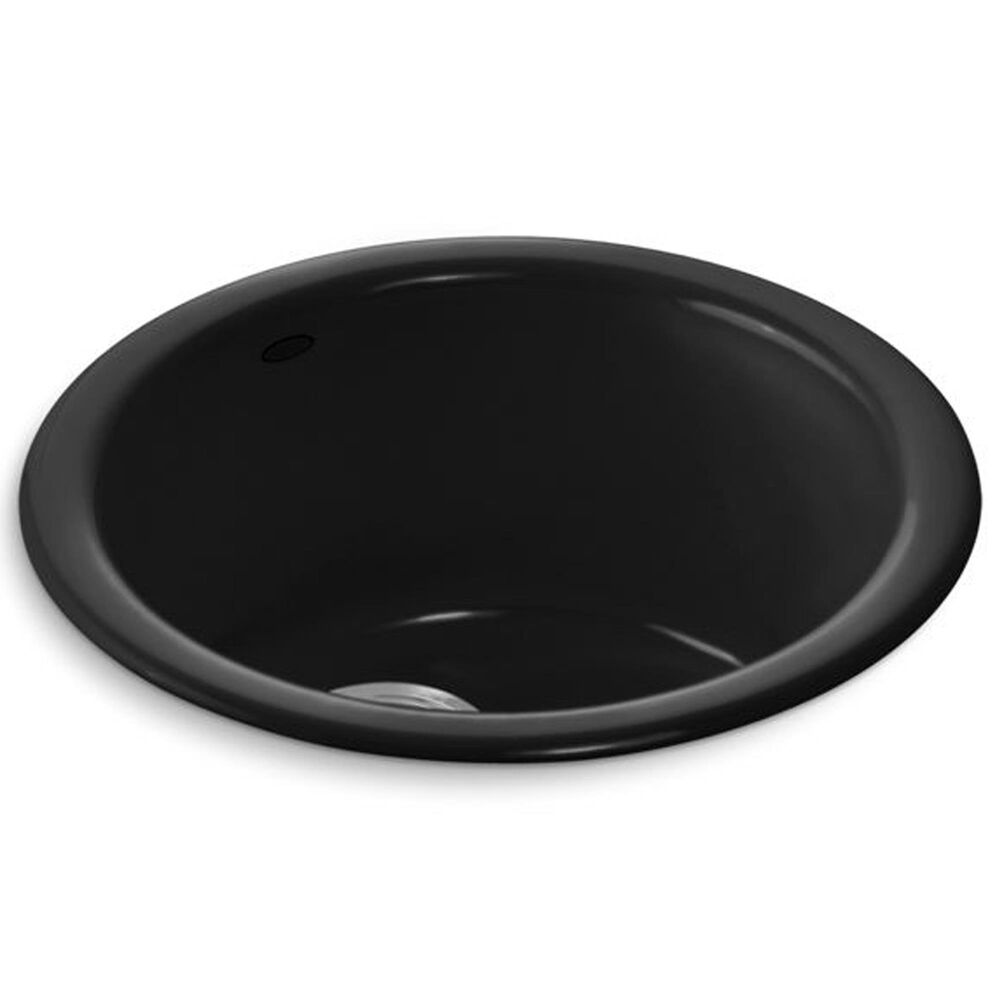 Kohler Porto Fino 18.5" Top-Undermount Single Bowl Bar Sinks in Black, , large