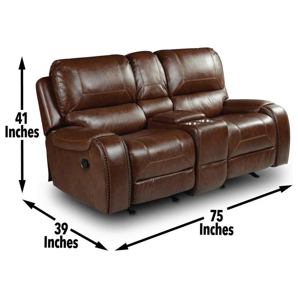 Crystal City Keily Manual Glider Reclining Loveseat in Brown, , large