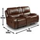 Crystal City Keily Manual Glider Reclining Loveseat in Brown, , large