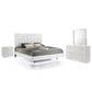 New Heritage Europa 4 Piece Wood King Panel Bedroom Set with Nightstand in White, , large