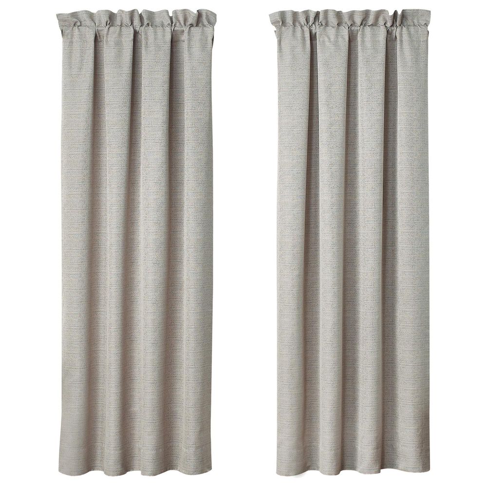 BCP Home Waterford Laurent Window Panel in Taupe and Navy (Set of 2), , large