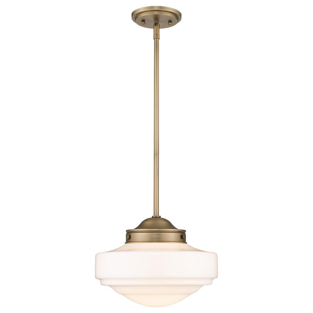 Golden Lighting Ingalls Medium Pendant with Vintage Milk Glass in Modern Brass, , large