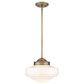 Golden Lighting Ingalls Medium Pendant with Vintage Milk Glass in Modern Brass, , large