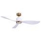 HOMLUX 52" Indoor Ceiling Fan with LED Light in Antique Brass and White, , large